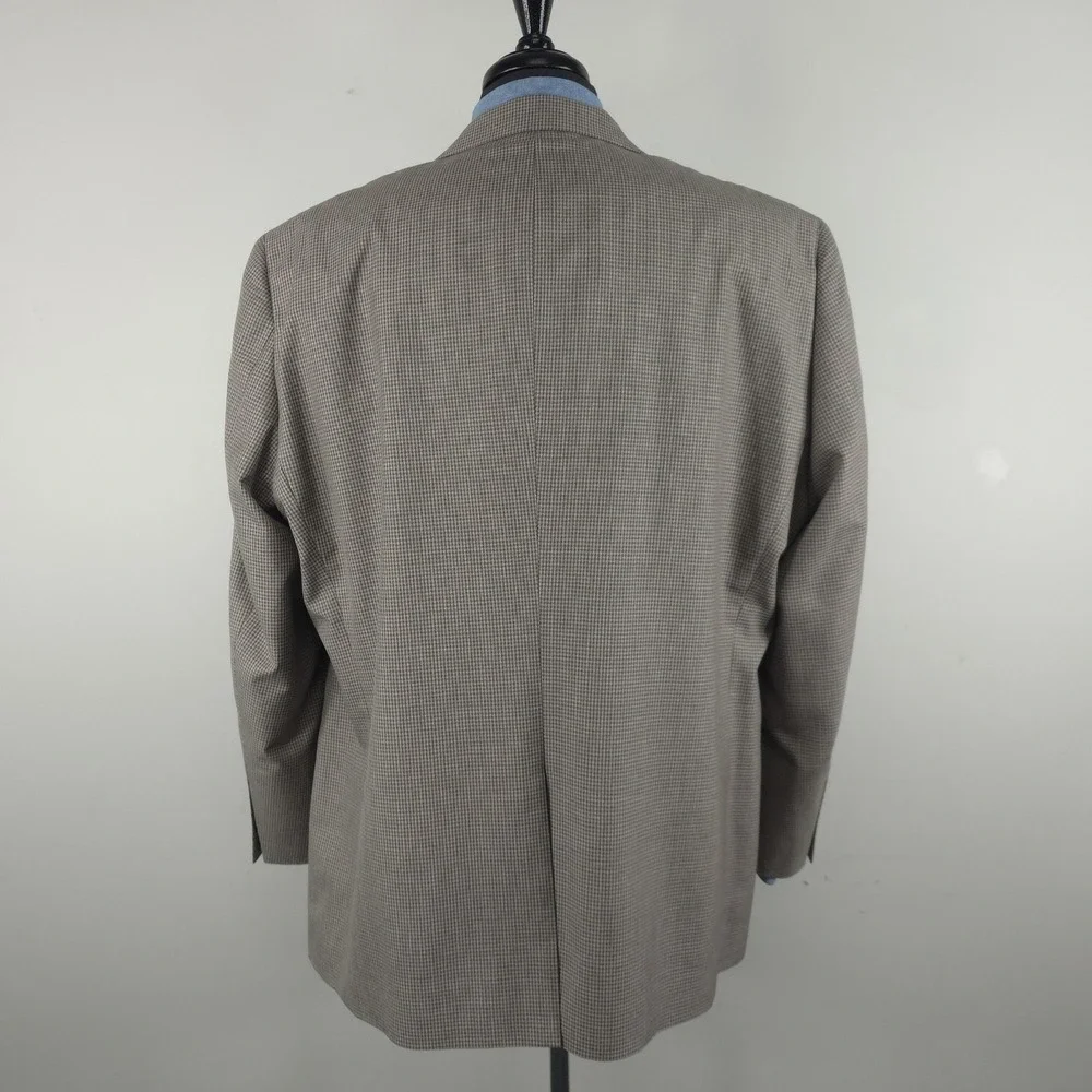 Turnbury Blazer Mens 50R Brown Silk Wool Check Sport Coat Jacket Classic